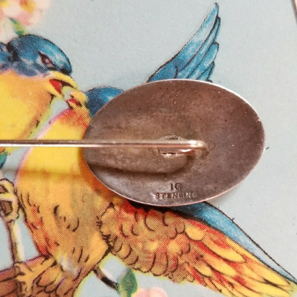 Vintage Sterling Silver stick pin engraved MDG monogram stickpin 925 - Picture 5 of 5